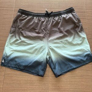 Gottex Men’s XXL Blue Green Brown Gray Men’s Trunks Swim Shorts Mesh Brief